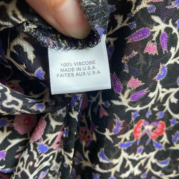 MISA LOS  ANGELES Floral Print Long Sleeve Blouse SZ S - Picture 10 of 14